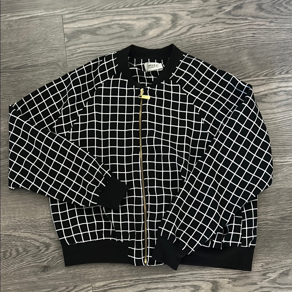 Black and White Grid Pattern Jacket